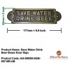 Save Water Drink Beer Brass Door Sign